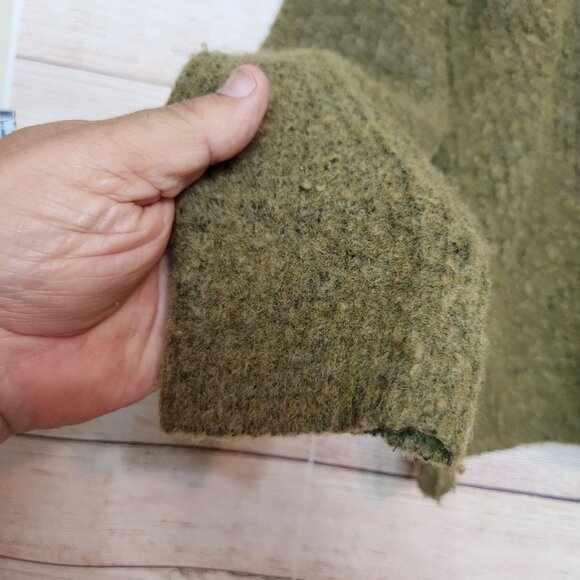 Madewell Sweater Women's M Hunter Green Wool Camel Hair Blend Crewneck Pullover - Picture 3 of 13